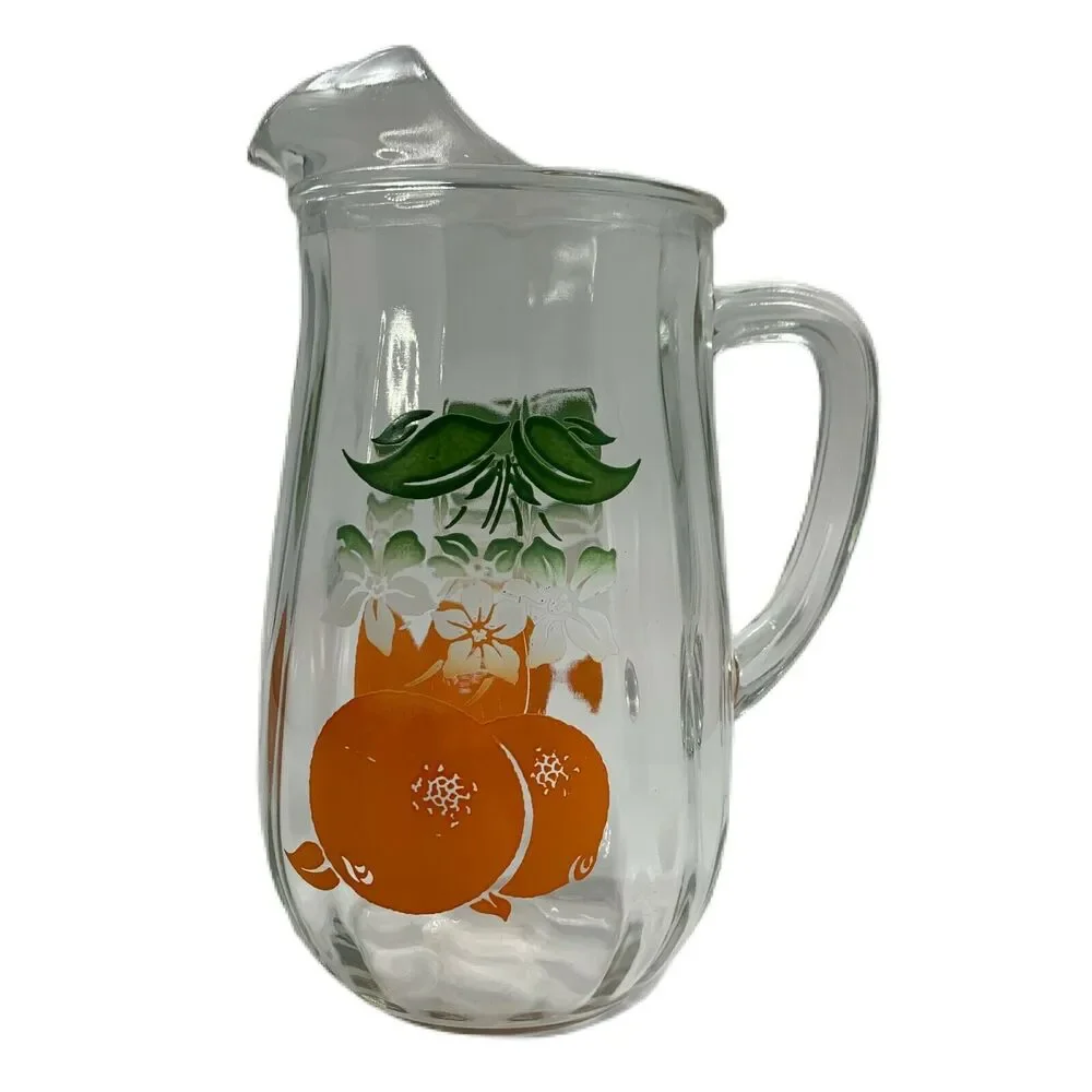 Vintage Bartlett Collins Orange Crush Pitcher Farmhouse Country Cottage Core